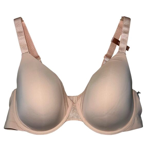 42C Liz Claiborne Bra Cool & Calm Full Coverage T-Shirt Underwire Peach New - Picture 1 of 7
